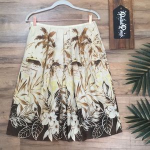 SALE! Calvin Klein Brown Tan Ink Island Floral 8